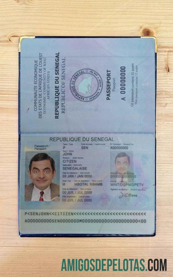 Foto do Passe Senegal modelo